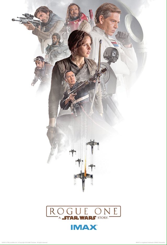 Afiche que anuncia el estreno de "Rogue One" en los cines.